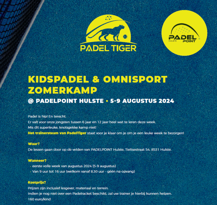 Kidspadel & Omnisport zomerkamp | 5-9 augustus 2024
